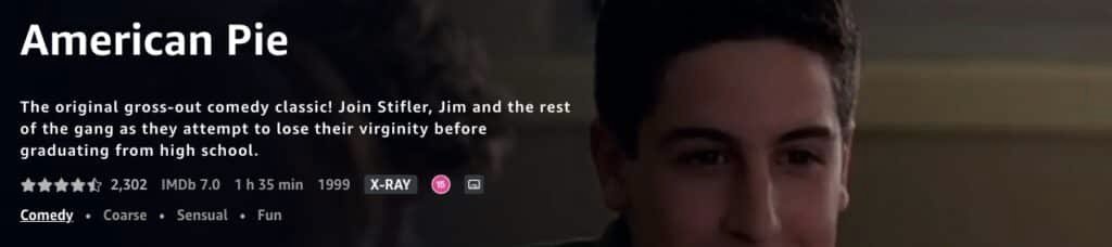 American Pie featured on Amazon Prime