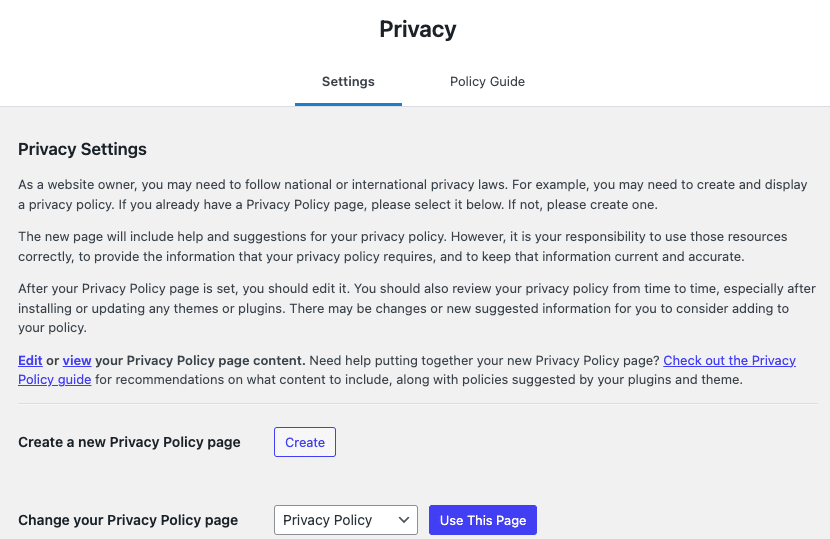 Add Privacy Policy to your WordPress website